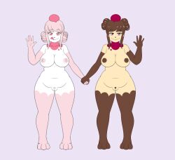 anthro big_breasts eyelashes female female_only furry looking_at_viewer pokémon_(species) pokemon pubic_hair pussy rapps shiny_pokemon shiny_slurpuff slurpuff tagme thick_thighs tongue tongue_out