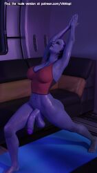 1futa 3d asari_futanari big_penis futa_only futanari liara_t'soni mass_effect solo stretch tank_top vikhlop yoga yoga_mat yoga_pose