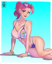 alternate_costume beach_bomber big_breasts bikini bikini_bottom bikini_top blush blushing brite_bomber fortnite fortnite:_battle_royale iisfernado looking_at_viewer pose posing