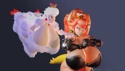 3d 3d_(artwork) alternate_version_available big_breasts boosette bowsette breasts cleavage huge_breasts large_breasts mario_(series) massive_breasts meme mrmeatlovers new_super_mario_bros._u_deluxe nintendo tagme