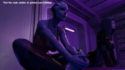 3d liara_t'soni mass_effect stretch tali'zorah_nar_rayya tank_top vikhlop yoga yoga_mat yoga_pose