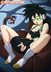 background bardock black_eyes black_hair breast_grab cleavage dragon_ball dragon_ball_xenoverse dragon_ball_z female female_saiyan finger_in_pussy fingering green-tinted_eyewear insertion maiz masturbation moaning moaning_in_pleasure oc original original_character ponytail reit saiyan saiyan_armor saiyan_girl saiyan_oc saiyan_tail scouter spats tagme tinted_eyewear watermark