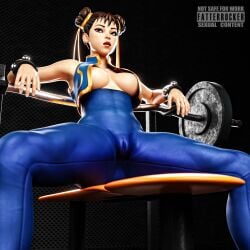 1girls 3d big_breasts breasts brown_eyes brown_hair cameltoe chun-li chun-li_(fortnite) fatterrocker fit_female fortnite fortnite:_battle_royale puffy_pussy pussy street_fighter sweat tight_clothing unbuttoned_shirt white_body white_skin