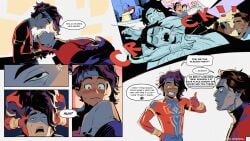 blush comic_page human kbmon male marvel miguel_o'hara pavitr_prabhakar spider-man spider-man:_across_the_spider-verse spider-man_(series) yaoi