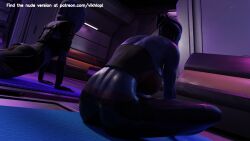 3d liara_t'soni mass_effect stretch tali'zorah_nar_rayya tank_top vikhlop yoga yoga_mat yoga_pose