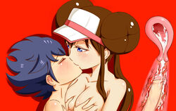 1boy 1girls bad_id blue_eyes blue_hair blush breast_grab breasts brown_hair cleavage closed_eyes cum cum_in_pussy cum_in_uterus cum_inside female hugh_(pokemon) human hyuu_(pokemon) kissing kissing_while_penetrated long_hair male nintendo nude open_mouth penetration penis pokemon pokemon_bw2 romantic romantic_couple rosa_(pokemon) sex uncensored uterus vaginal_penetration x-ray