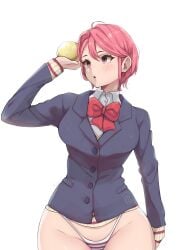 big_ass big_breasts big_breasts big_butt big_titties clothing curvaceous curvaceous_female curvaceous_figure curvy curvy_figure curvy_hips dandadan female female_focus female_only misterlmaoo pink_hair shiratori_aira short_hair underwear