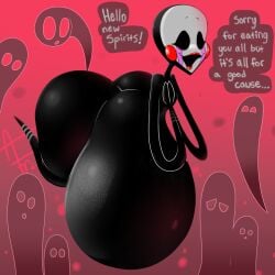 afraart ass ass_expansion belly big_ass big_belly butt_expansion fat fat_ass fat_belly female female_pred five_nights_at_freddy's five_nights_at_freddy's_2 ghost ghosts huge_ass marionette_(fnaf) multiple_prey post_vore puppet_(fnaf) spirit torpedo_belly vore weight_gain wtf