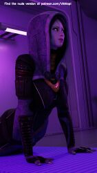 3d female mass_effect self_upload stretch tali'zorah_nar_rayya vikhlop yoga yoga_mat yoga_pose