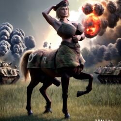 ai_generated annett battlefield centaur centauress futa futanari horse_penis horsecock horsecock_futanari military