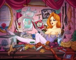 banana gerbil hamster kinky leisure_suit_larry leisure_suit_larry_7 love_for_sail pin_up point_and_click porn rat_king_poe ratkingpoe red_hair redraw retro scene sex_addict sex_toy sierra_games vicki victorian_principles video_game whips