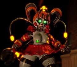 1girls 3d animatronic breasts claw clawed_fingers effectively_nude female female_only five_nights_at_freddy's five_nights_at_freddy's:_sister_location genericnsfw glowing_eyes green_eyes multicolored_hair multicolored_lips practically_nude robot robot_girl scrap_baby scrap_baby_(fnaf) scrap_baby_(rainyday85) sharp_teeth skirt solo solo_female twintails white_body