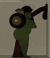 1girls all_three_filled anal anal_sex animated barbell black_hair crouching dildo dildo_fellatio dildo_in_ass dildo_in_pussy dildo_insertion dildo_on_wall dildo_sitting exercise female female_only floppy_ears gif goblin goblin_female green_body green_skin hair_over_eyes humanoid nipples object_in_ass oral oral_penetration penetration pudgy_belly puffy_nipples sex_toy sex_toy_in_ass sex_toy_in_pussy sex_toy_insertion simple_background solo vaginal_penetration watermark weights workout yellow_eyes yournightlydesires