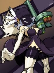 bigdeadalive black_dahlia gun gun_arm lingerie no_panties robot_leg robot_legs skullgirls tagme