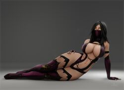 3d big_breasts mileena mileena_(mk9) moonshefff mortal_kombat mortal_kombat_(2011) pin_up