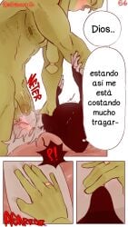 2boys argentina_(countryhumans) blowjob brazil_(countryhumans) comic comic_page countryhumans couple cum deep_throat domination gay kinky_naty male married_couple on_bed page_56 page_number precum spanish_text submissive_male throat_swabbing