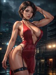 1girls ada_wong ai_generated asian asian_female big_breasts capcom darkblazeai dress huge_breasts large_breasts nipple_bulge resident_evil seductive_look stable_diffusion thick_thighs voluptuous voluptuous_female