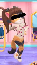 censored_eyes censored_face orange_fur outfit7 tail talking_angela