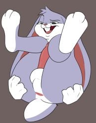 2024 anthro anus ass backsack balls buckteeth bugs_bunny clothing digital_media_(artwork) erection fur genitals gloves gloves_only grey_body grey_fur handwear handwear_only head_tuft hi_res humanoid_genitalia kimbies214 lagomorph leporid looking_at_viewer looney_tunes male mammal mostly_nude open_mouth penis perineum presenting presenting_anus presenting_hindquarters rabbit simple_background simple_eyes smile solo solo_male spread_butt spreading tail teeth the_looney_tunes_show tuft warner_brothers white_body white_fur