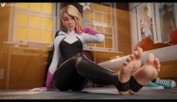 1girls 3d 3d_(artwork) barefoot big_feet blender blonde_hair blue_eyes blue_toenails eyebrow_piercing feet feet_together female foot_fetish foot_focus gwen_stacy gwen_stacy_(spider-verse) light-skinned_female light-skinned_male light_skin long_legs long_toes looking_at_viewer marvel marvel_comics multicolored_hair no_penetration no_sex petite petite_body shoes shoes_removed short_hair sneakers soles solo solo_female spider-gwen spider-man:_across_the_spider-verse spider-man:_into_the_spider-verse spider-man_(series) stirrup_legwear superhero superhero_costume superheroine teenage_girl teenager toenail_polish toenails white_body wtfsths