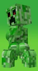 1girls 3d big_ass breasts creeper_(minecraft) erect_nipples female female_only green_body iamcringe mine-imator minecraft monster monster_girl outside red_eyes solo tagme wet_pussy