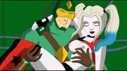 animated creepy_smile dc dc_comics edit exposed_breasts harley_quinn harley_quinn_(series) kite_man molestation nobodyman9000 shirt_lift tagme video