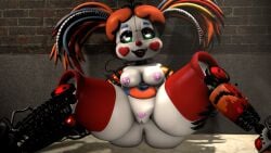 1girls 3d a animatronic black_lipstick cheek_markings circus_baby_(fnaf) female five_nights_at_freddy's five_nights_at_freddy's:_sister_location hand_on_thigh oakensfm pink_nipples presenting presenting_pussy robot robot_girl scrap_baby scrap_baby_(fnaf) sexbot_circus_baby solo thick_thighs thighhighs thighs twintails wet_pussy woodworksfm