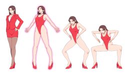 armpits brainwashing female haigure haigure_pose high_heels highleg highleg_leotard huge_ass huge_breasts leotard mind_control transformation transformation_sequence