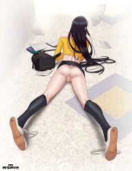 andava andavaverse fallen_over female female_focus female_only flashing_panties na-na_kim panties school solo