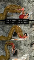 3d chinese_dragon dragon feet_first female human vore