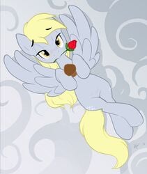 2012 ajin blonde_hair blush cute cutie_mark derpy_hooves equine female flower friendship_is_magic hair horse long_hair looking_at_viewer muffin my_little_pony pegasus pony pussy rose solo wings yellow_eyes