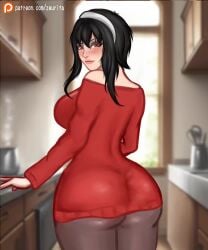 1girls 5:6 animated anime ass ass_focus big_ass big_breasts big_butt black_hair bouncing_ass brown_hair dress female female_only from_behind large_ass light_skin looking_at_viewer looking_back milf pantyhose red_dress red_eyes shorter_than_10_seconds smile smiling_at_viewer solo spy_x_family tagme vertical_video video yor_briar yor_forger zeurita