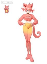 :3 animal_ears ass belly_button big_ass big_thighs blue_eyes breasts butt cattiva cute female female_only furry_female furry_tail human humanized humanoid leggings long_legs long_sleeves looking_at_viewer pal_(species) palworld pink_hair pink_shirt short_hair slim_waist smiling smiling_at_viewer smug smug_face solo tagme tail teenager thick_hips thick_thighs thighs wonbin_lee