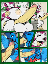 angelus(artist) anthro articuno avian balls big_breasts breasts comic crossover dragon dragon_drive florafern furry nipples penis pokemon pokemon_(species) tongue