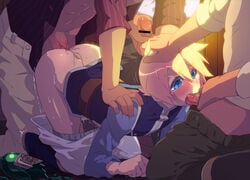 4boys anal blonde_hair blue_eyes boy_rape fellatio femboy flynn_scifo male multiple_boys oral penis tales_of_(series) tales_of_vesperia yaoi