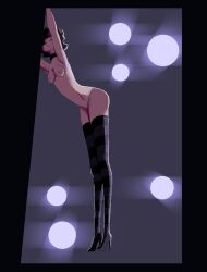 1girls artist_request ass big_ass big_breasts blue_eyes breasts brown_hair female female_focus heels jenny_belle_(slipperyt) minecraft neckwear solo source_request stockings