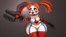 1girls 3d a animatronic black_lipstick cheek_markings circus_baby_(fnaf) claw female female_only five_nights_at_freddy's five_nights_at_freddy's:_sister_location garter_belt garter_straps glowing_eyes looking_at_viewer nude nude_female oakensfm pussy robot robot_girl scrap_baby scrap_baby_(fnaf) sexbot_circus_baby smile solo solo_female thighhighs thighs twintails woodworksfm