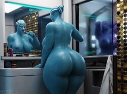 2girls 3d alien_girl alien_humanoid apple_butt asari ass back_view big_ass big_boobs big_breasts big_butt bioware blue-skinned_female blue_body blue_skin brushing_teeth curvaceous curvy curvy_figure electronic_arts female female_focus gluteal_fold hair_tentacles hips hourglass_figure huge_ass huge_breasts humanoid large_ass large_breasts legs lips mass_effect mature mature_female mirror rear_view sandreiio slim_waist standing tentacle_hair thick thick_ass thick_hips thick_legs thick_thighs thighs voluptuous voluptuous_female waist wide_hips wide_thighs