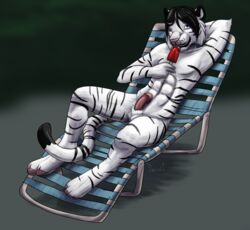 1boy anthro feline fur furry keldrin male male_only penis popsicle solo solo_male tiger