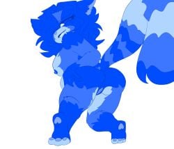 ass ass_focus blue_tone chibi chubby furry oc pussy raccoon raccoon_pussy