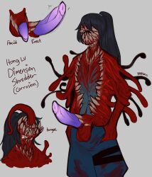 1boy erect_penis erection flaccid flaccid_penis hong_lu limbus_company long_hair long_tongue male male_only monster monster_cock project_moon purple_penis teeth tentacle unusual_penis wayward_passenger