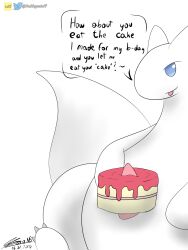 absurd_res balthysstuff birthday cake dessert dragon fasenso fluffy fluffy_tail food genitals hi_res non-human non-human_only penis tail tapering_penis text toony