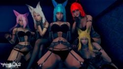 3d 5girls animal_ears animal_humanoid animated black_bra black_gloves black_legwear black_lingerie black_panties black_stockings black_underwear blonde_female blonde_hair blonde_hair blonde_hair_female blue_eyes blue_hair blue_hair_female blue_lips blue_lipstick bra cowgirl_position eye_contact eyeliner eyeshadow face_markings female_on_top fox_ears fox_girl fox_humanoid foxgirl fucking gloves green_eyes group kuuri legs lingerie looking_at_viewer male/female multiple_females multiple_girls neekumari on_top panties penetration penis_in_pussy penis_in_vagina pink_eyes pink_hair pink_hair_female pink_lips pink_lipstick pov pov_eye_contact pov_male red_eyes red_hair red_hair red_hair_female red_lips red_lipstick riaykura riaykuras_playground self_upload sex sound stockings tagme tattoo ultravii_quin_alvana underwear underwear_only video white_hair white_hair_female xayari