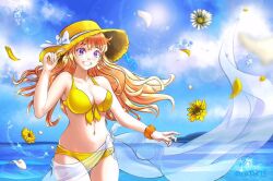 beach blonde_hair kasanart lavender_eyes rwby sunflowers yang_xiao_long