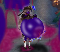 1girls absurd_res aroused aroused_face belly belly_button belly_expansion blue_skin blue_skinned_female blueberry_inflation blueberry_juice blush blushing female female_only genshin_impact hoyoverse hu_tao_(genshin_impact) inflation inflation_sequence leaking leaking_pussy mihoyo navel northkelp outie_navel sequence solo_female spherical_inflation swelling swelling_belly