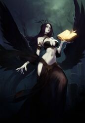 ai_generated female goth goth_girl large_breasts magic original original_character priestess pumpkinseed sorceress