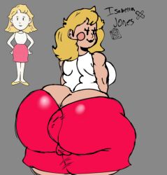 ass_focus bandaid bedroom_eyes book bubble_ass bubble_butt earthbound earthbound_(series) isabella_jones mary_janes milf mommy monstorlilly nintendo paula's_mom red_earrings short_skirt skirt sleeveless_shirt text thick_ass thick_hips yellow_shoes