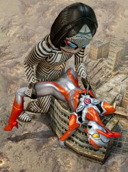 3d alien alien_girl alien_humanoid building building_destruction building_sex city defeat_sex defeated defeated_heroine destruction grigio_gets_raped groping_breasts minato_asahi_(grigio) rape ultraman_(franchise) ultraman_r/b ultrawoman_grigio