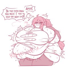 1boy belly belly_overhang big_belly cleavage debyjull fat fat_arms fat_belly fat_femboy fat_fetish fat_male fat_man fat_rolls femboy huge_moobs moobs morbidly_obese morbidly_obese_femboy morbidly_obese_male original original_character ripped_clothes ripped_clothing ssbhm stretched_clothing text weight_gain white_background wide_hips