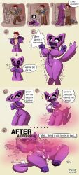 2024 2d 2d_(artwork) 2d_artwork ?! ?? arrow big_breasts blush cat_ears cat_tail catgirl catnap_(poppy_playtime) closed_mouth comic cotton dialogue feline female furry fursuit fursuit_transformation grab_pack holpit mob_entertainment moon mtf_transformation open_mouth plushification plushophilia poppy_playtime poppy_playtime_(chapter_3) purple_body purple_fur rule_35 rule_63 saliva smiling_critters species_transformation stuffing_(material) suit suit_transformation sweat sweatdrop sweating text text_bubble transformation zipper